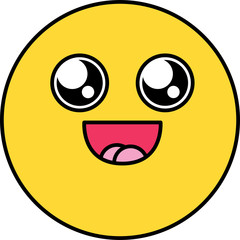 Fototapeta premium Charmed, fascinated emoji color illustration