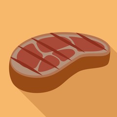 Bbq steak icon. Flat illustration of bbq steak vector icon for web design