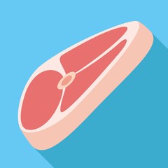 Raw steak icon. Flat illustration of raw steak vector icon for web design