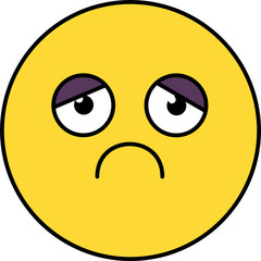 Sad, depressed emoji illustration
