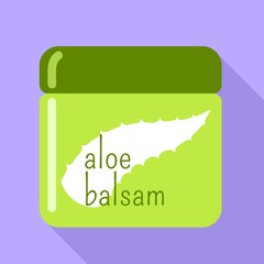 Aloe balsam icon. Flat illustration of aloe balsam vector icon for web design