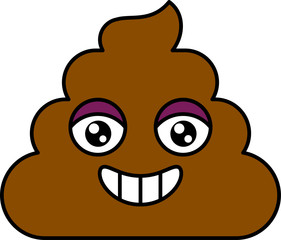 Cheerful turd emoji vector illustration