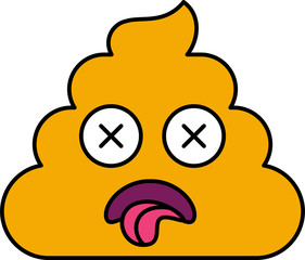 Dead shit emoji vector illustration