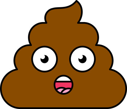 recommend clip art: Surprised, shocked brown emoji illustration