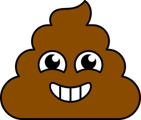 Smiley, excited shit emoji vector illustration