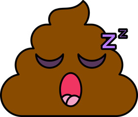 Sleeping emoji vector illustration