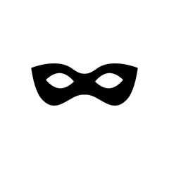 Black anonymous mask vector icon isolated on white background