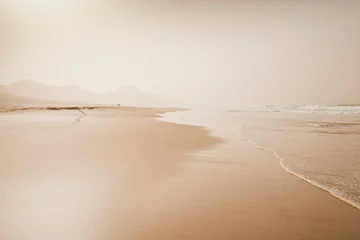Fototapeten Strandlandschaft - Cofete, Fuerteventura, Kanarische Inseln. Perfekter Ort für die Küstenliebhaber. Touristisches Urlaubsziel, Hintergrund, Kopienraum. © JoannaTkaczuk