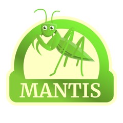 Field mantis logo. Cartoon of field mantis vector logo for web design isolated on white background