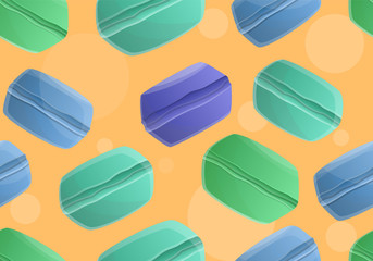 Blue green macaroon pattern. Cartoon illustration of blue green macaroon vector pattern for web design