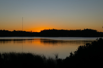 sunset over lake