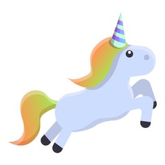 Running unicorn icon. Cartoon of running unicorn vector icon for web design isolated on white background