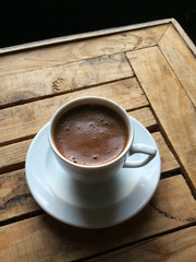 Coffee on the wood table
