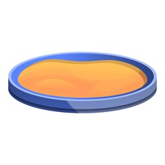 Round sandbox icon. Cartoon of round sandbox vector icon for web design isolated on white background
