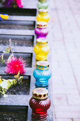 Yahrzeit candles at the Independence Square in Kiev