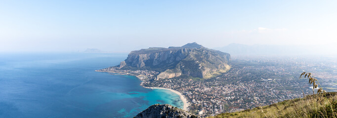 Golfe de Mondello et Monte Pellegrino, Palerme, Sicile