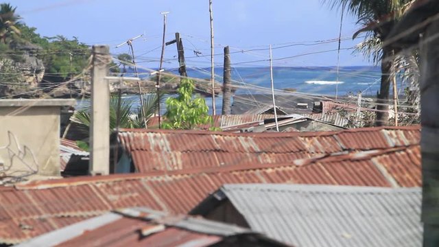 Haiti Slums Poverty Coastal Village Montage - 3 Clips