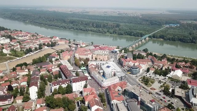 Aerial view of Brcko district, Bosnia and Herzegovina
