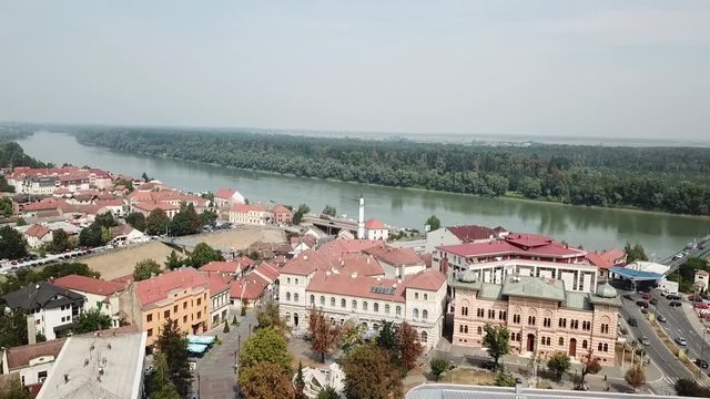 Aerial view of Brcko district, Bosnia and Herzegovina