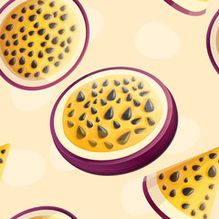 Vitamin maracuja pattern. Cartoon illustration of vitamin maracuja vector pattern for web design