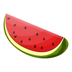 Whole watermelon slice icon. Cartoon of whole watermelon slice vector icon for web design isolated on white background