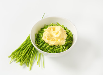 Fresh chives and butter