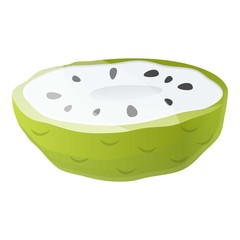 Half soursop icon. Cartoon of half soursop vector icon for web design isolated on white background