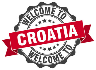 Fototapeta premium Croatia round ribbon seal