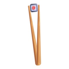 Sushi chopsticks icon. Cartoon of sushi chopsticks vector icon for web design isolated on white background