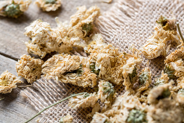 Dried chamomile. Drink.