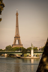 Obraz premium The Eiffel Tower and the Statue of Liberty together in Paris - Paris, France