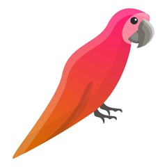 Tropical parrot icon. Cartoon of tropical parrot vector icon for web design isolated on white background