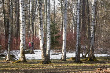 In April, the Park still not all the snow melted