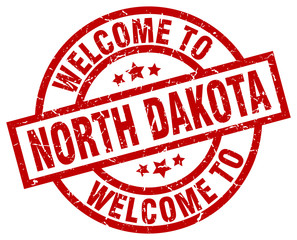 welcome to North Dakota red stamp