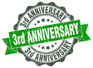 3rd anniversary stamp. sign. seal