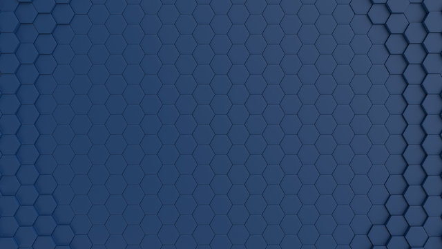 Hexagonal dark blue background texture. 3d illustration, 3d rendering © Sono Creative