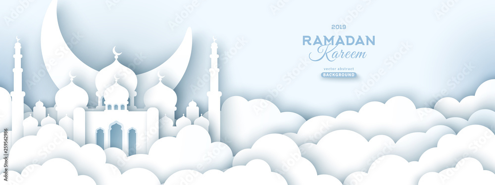 Canvas Prints ramadan kareem white banner