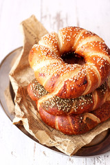Bagels with sesame 