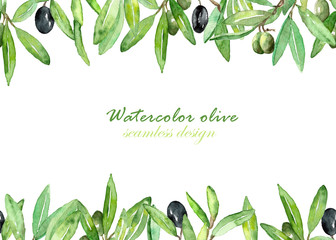 watercolor olive seamless design