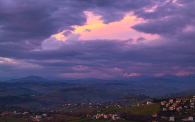 Italian countryside at early morning
