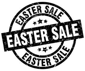 easter sale round grunge black stamp
