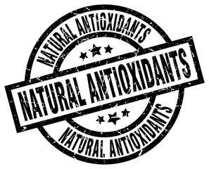 natural antioxidants round grunge black stamp