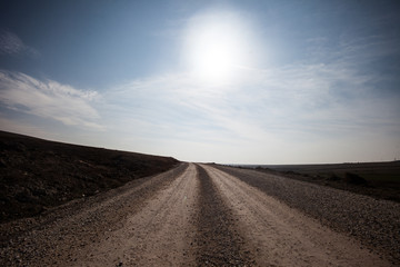 Fototapeta na wymiar desert road path