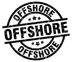 offshore round grunge black stamp