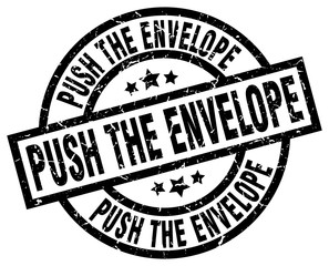 push the envelope round grunge black stamp
