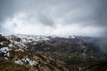 This is a capture for a landscape during winter in north Lebanon the shot was taken in late march 2019 and you can see the beauty of the nature and the mountains