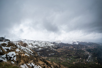 This is a capture for a landscape during winter in north Lebanon the shot was taken in late march 2019 and you can see the beauty of the nature and the mountains