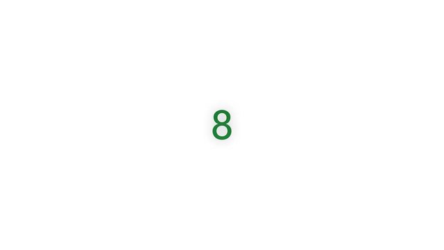 W/Alpha: Counting from zero to million according to exponential law. Green digits on white background with alpha matte.