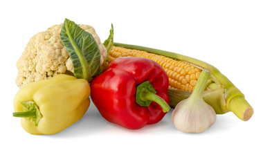 Onion cabbage pepper garlic and corn on the cob