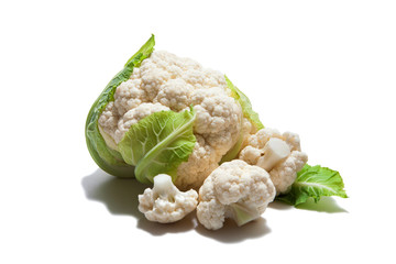 Cauliflower cabbage vegetable on white background. 